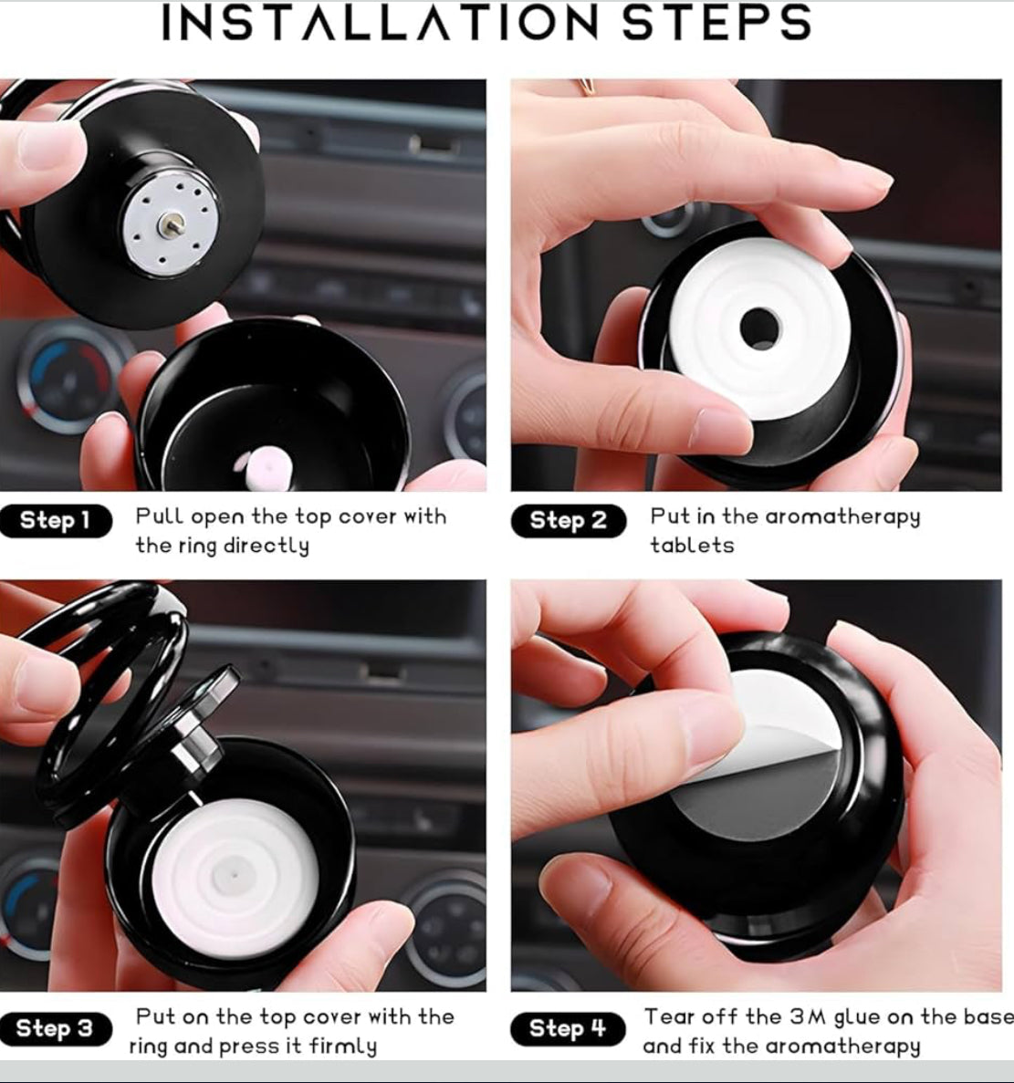 Solar Power Rotating Car/Room Air Freshener – Long-Lasting French Organic Fragrance