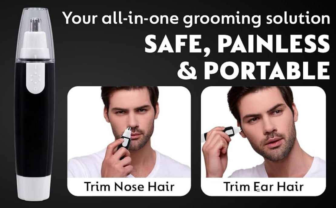 Nose Hair Trimmer Battery-Operated Ear and Nose Hair Trimmer Clipper Painless