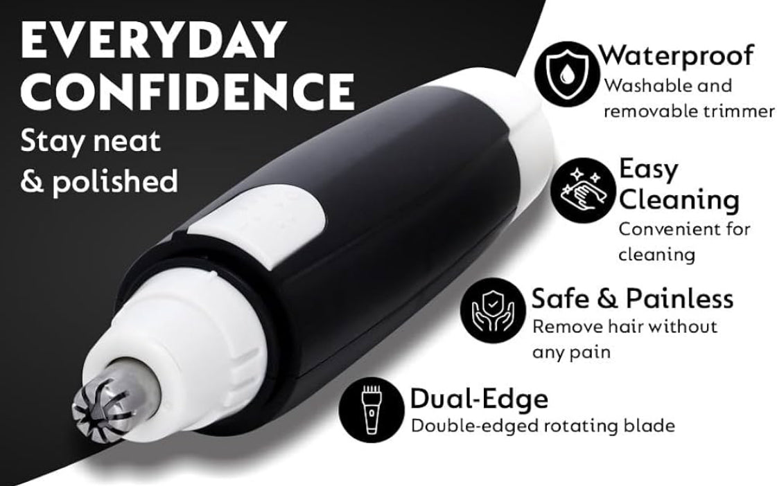 Nose Hair Trimmer Battery-Operated Ear and Nose Hair Trimmer Clipper Painless