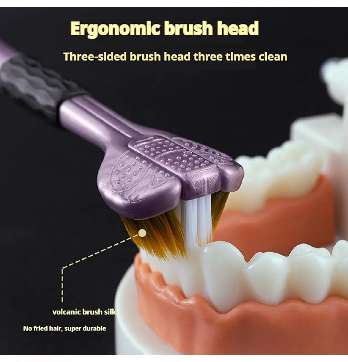 3 SIded Tooth Brush Pack of 4