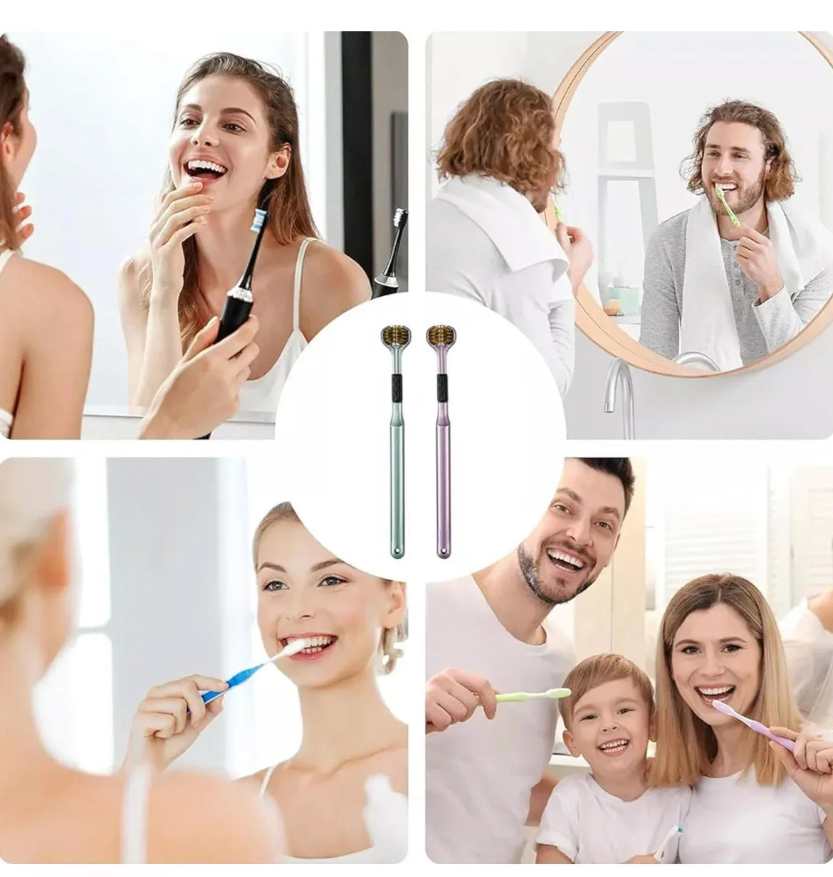 3 SIded Tooth Brush Pack of 4