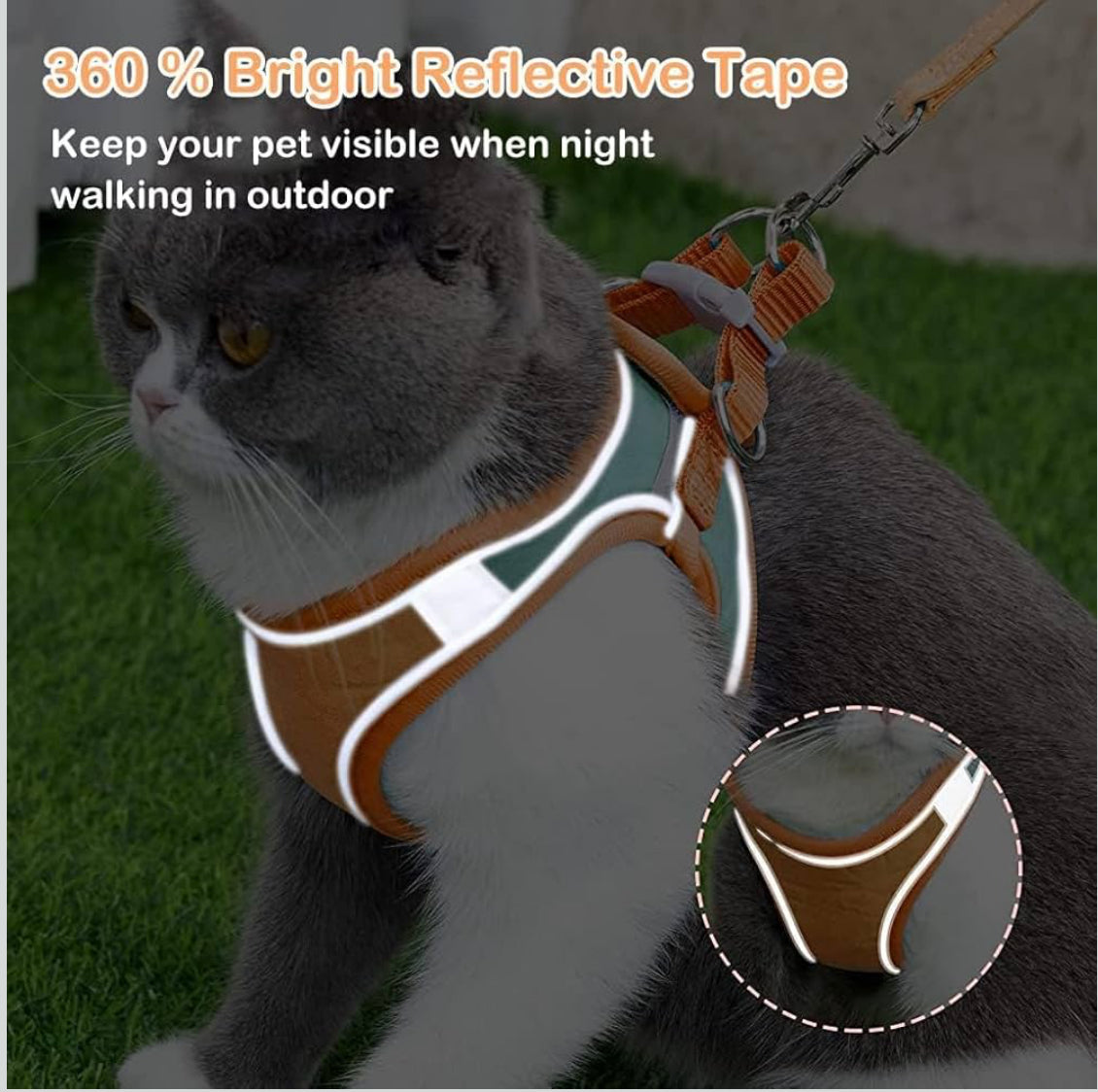 Cat Harness with Leash Adjustable Comfortable
